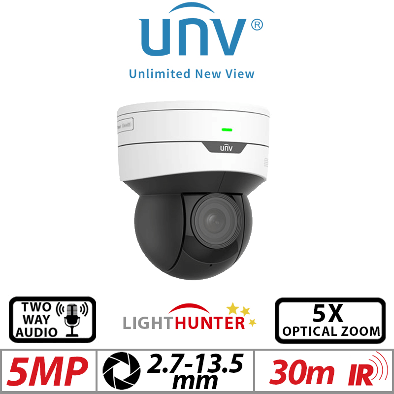 Uniview 5MP Mini PTZ Camera – Starlight, IR, Indoor (IPC6415SR-X5UPW-VG)